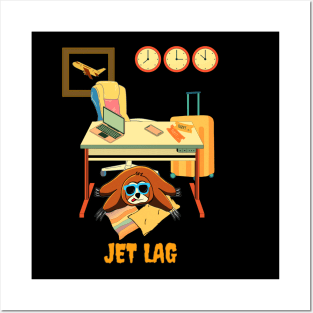 Funny sloth lying jet lagged in the office Posters and Art